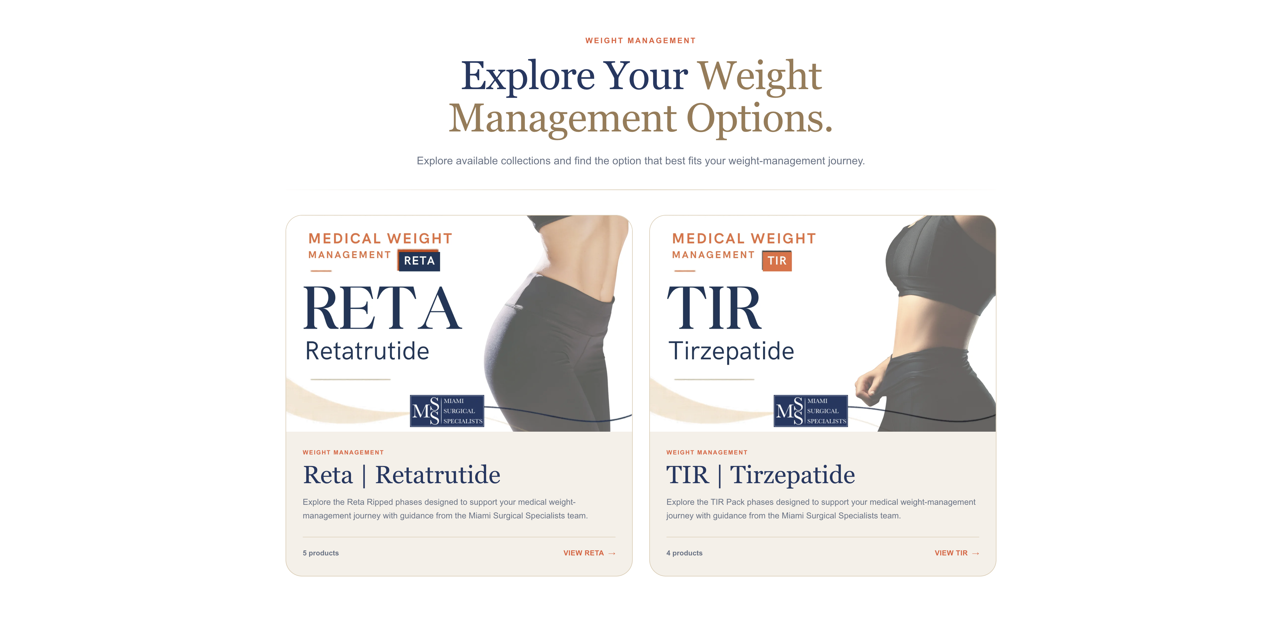 Miami Surgical Specialists RETA and TIR weight management collections
