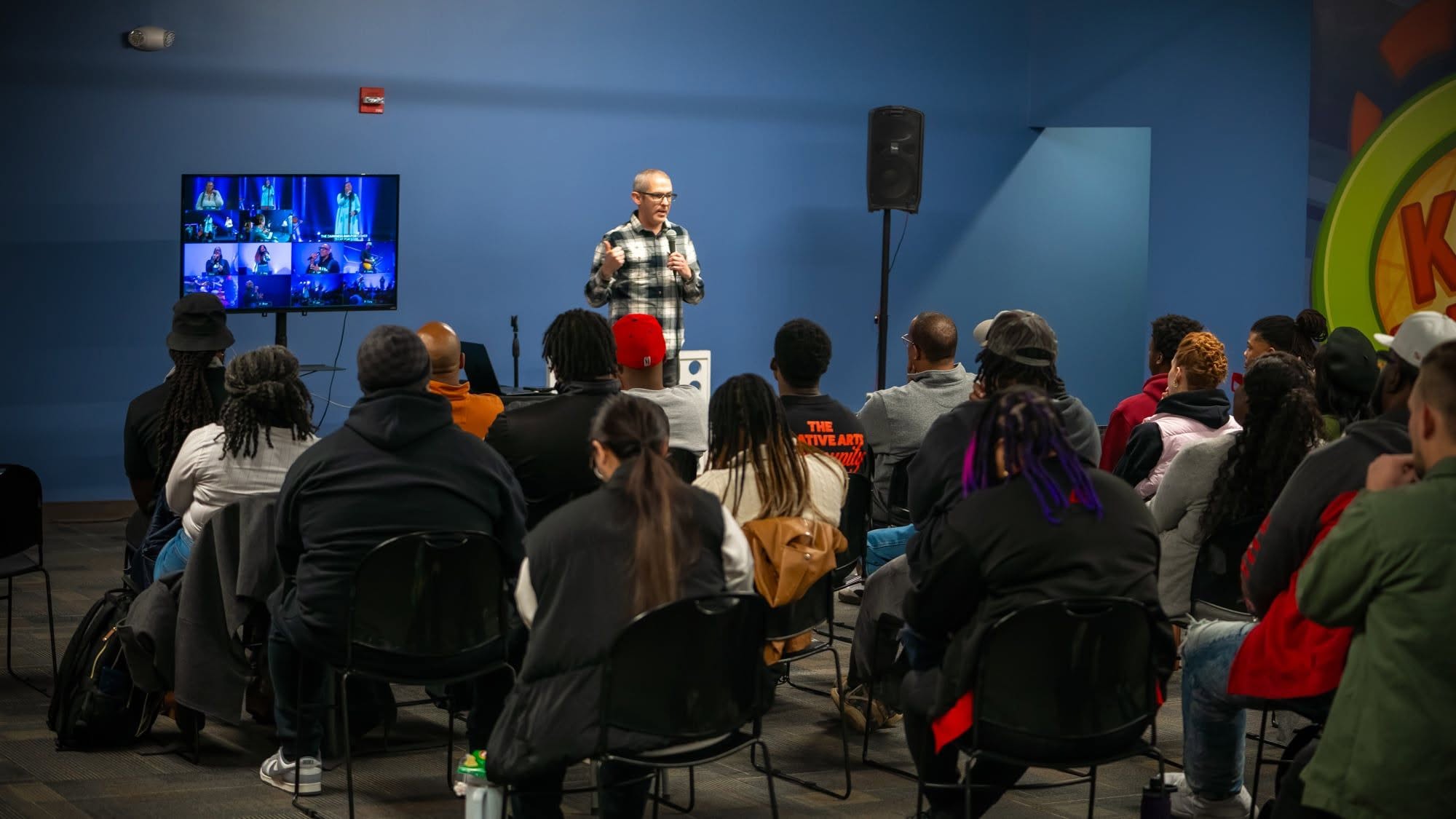 A church creative leading practical training for a room of ministry teams