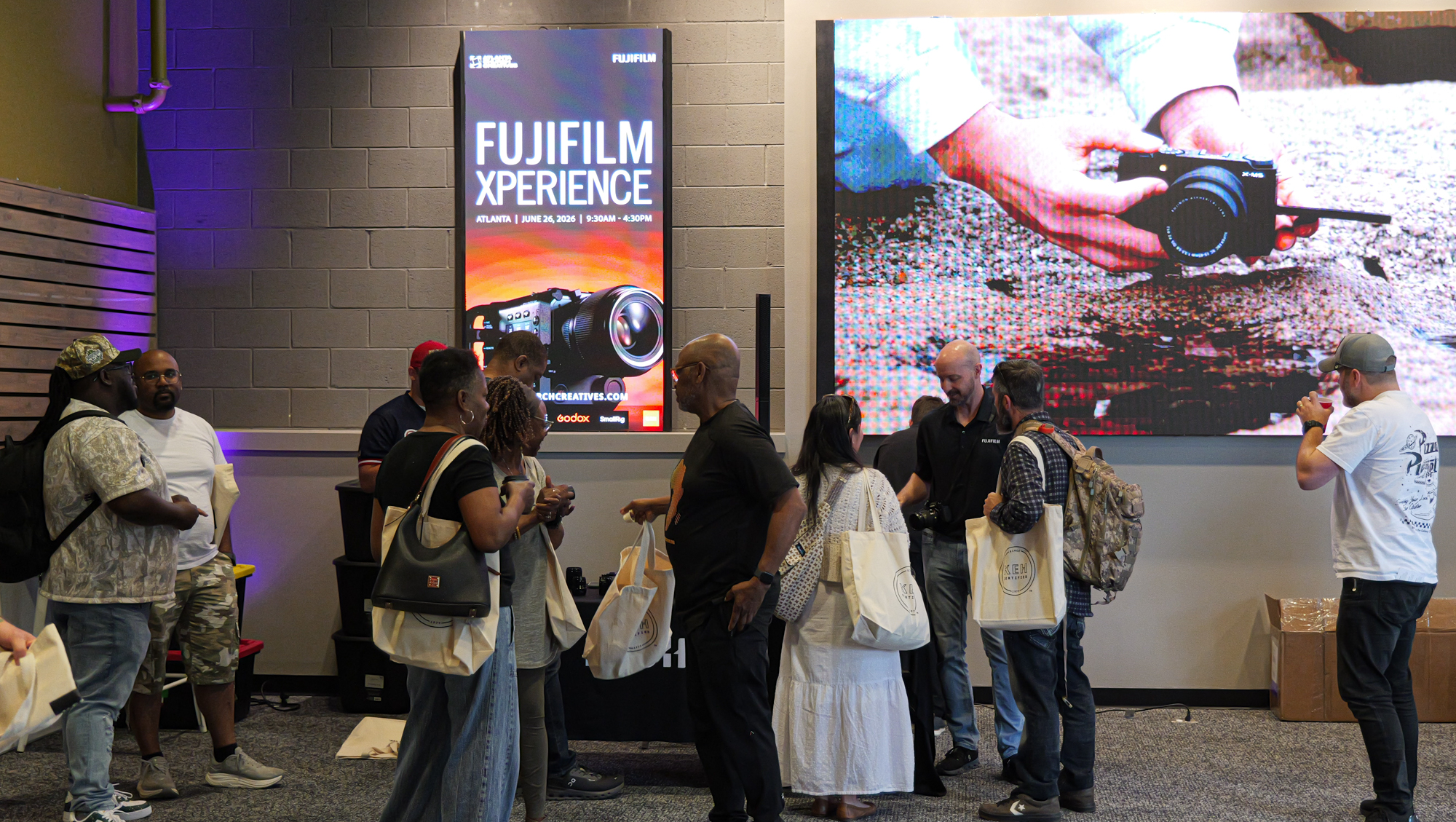 Attendees gathered for a Fujifilm Xperience demonstration