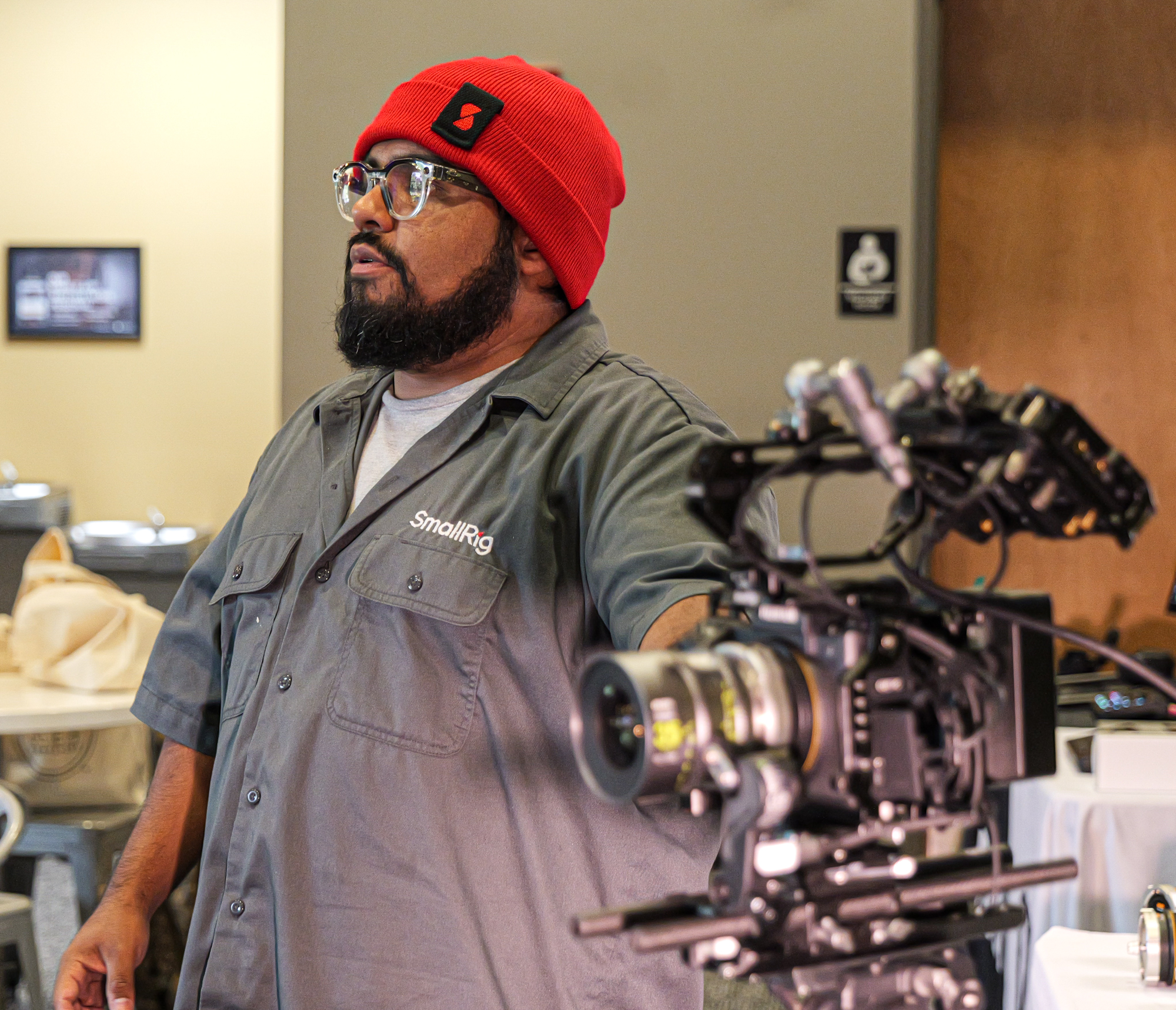 A church creative learning a camera workflow in a hands-on lab