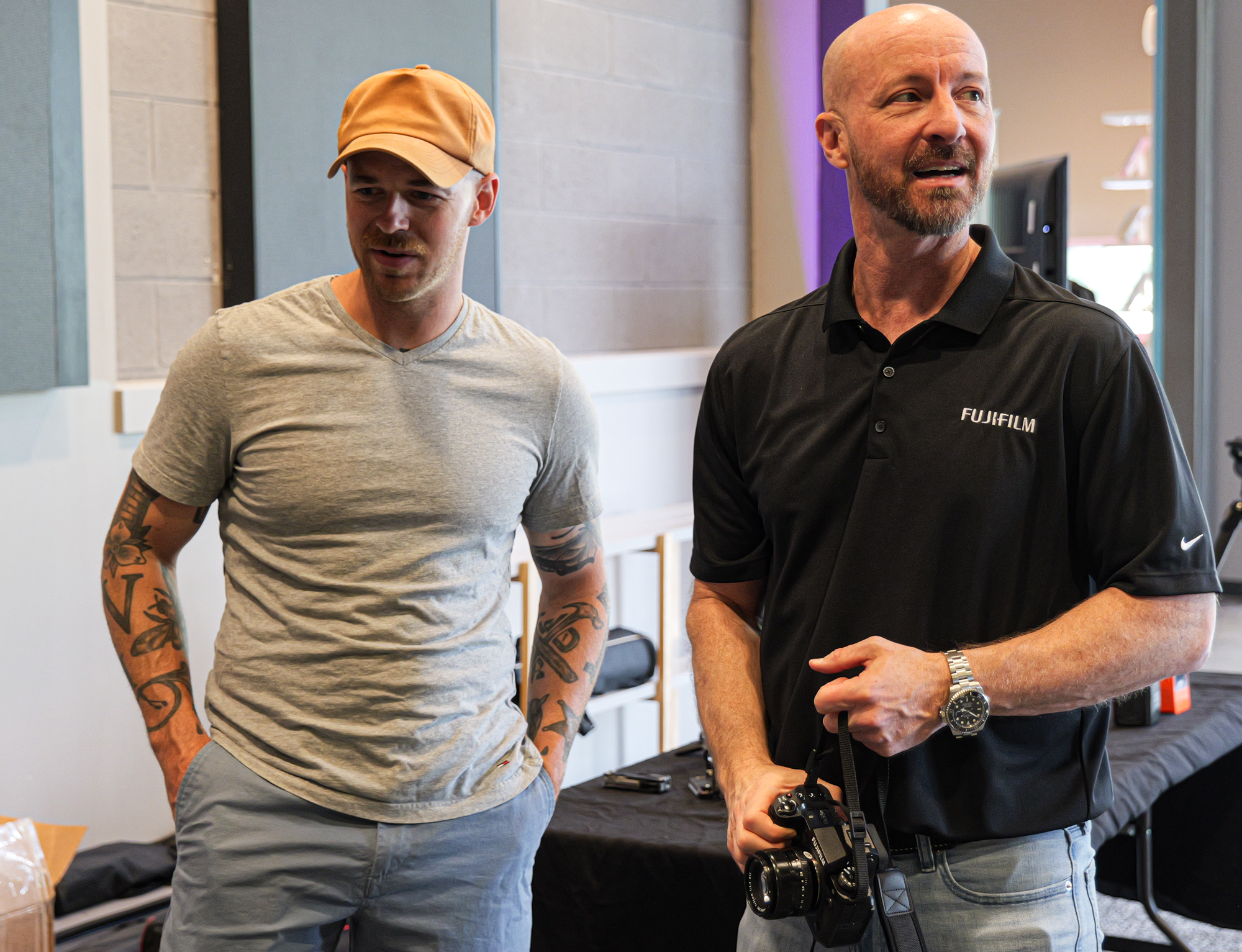 A hands-on camera demonstration at an Atlanta Church Creatives event