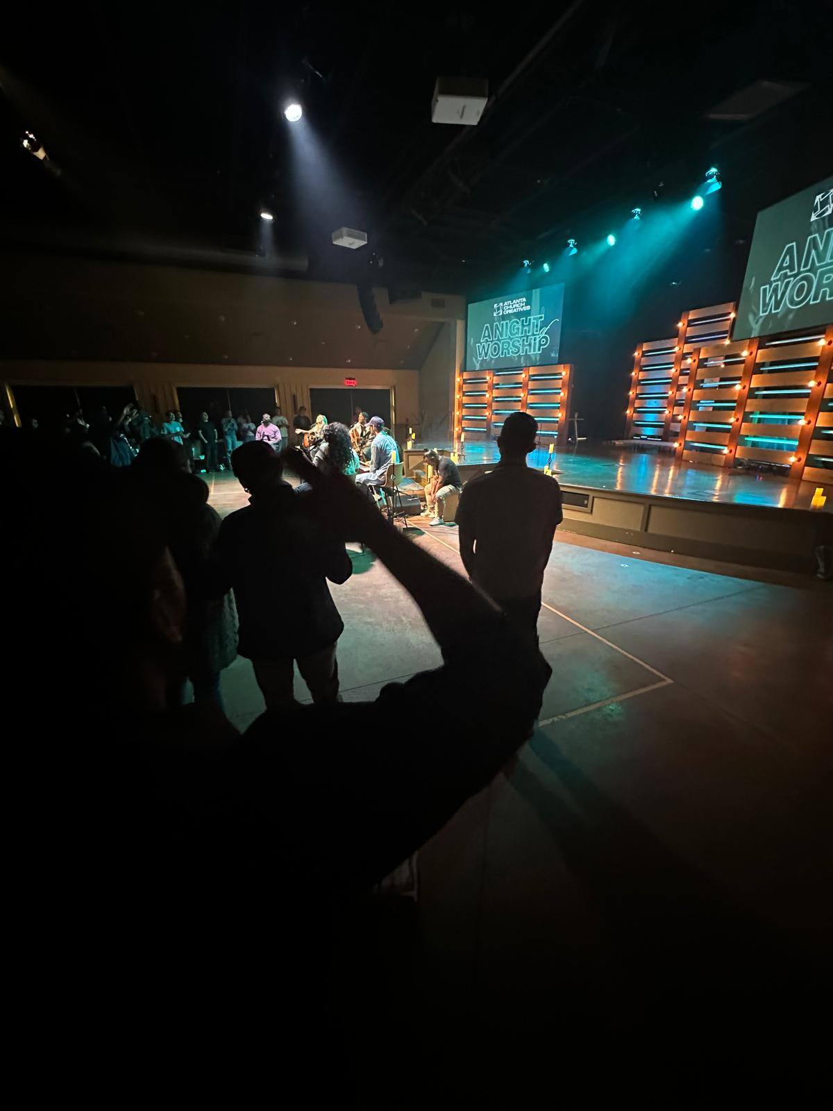 The community gathered together during a worship night