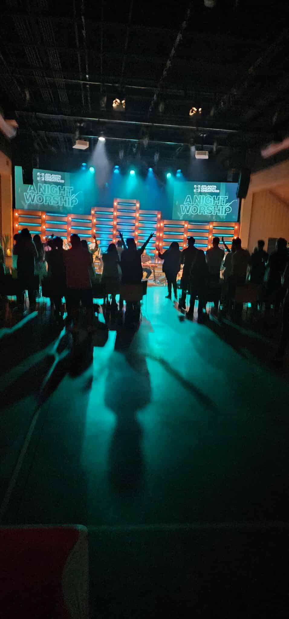 Atlanta Church Creatives gathered together during a worship night