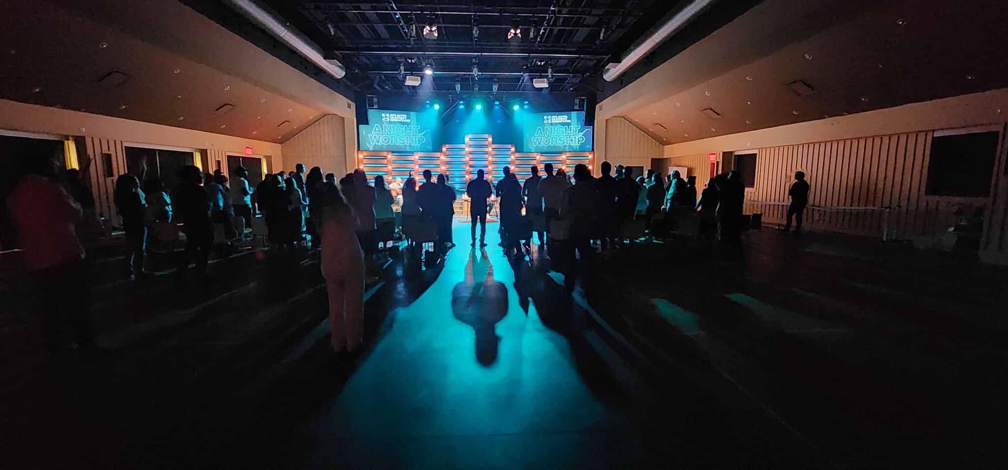 Atlanta Church Creatives gathered together during a worship night