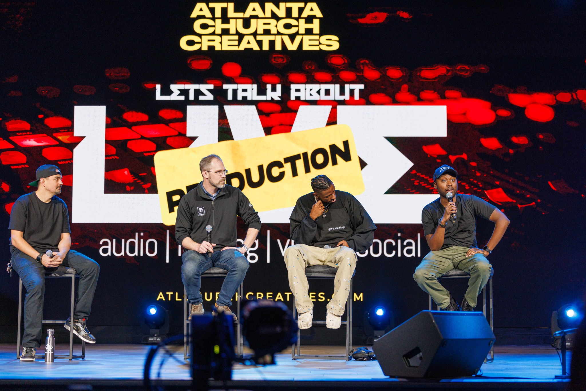 A production panel at an Atlanta Church Creatives conference