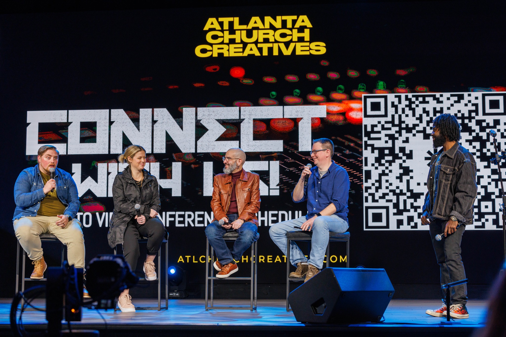 Creative leaders on a church production panel