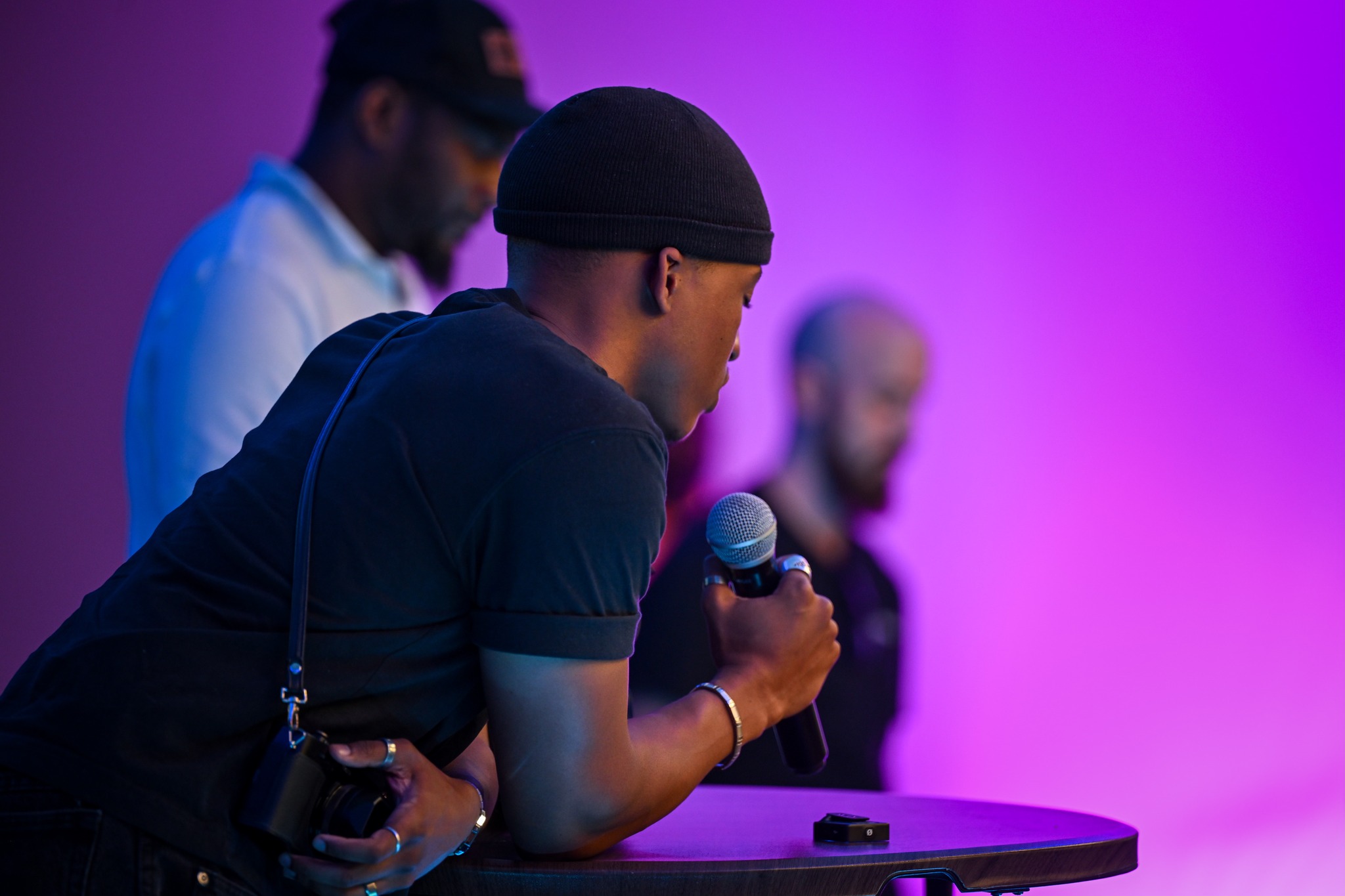 A partner guiding church creatives through a product demonstration