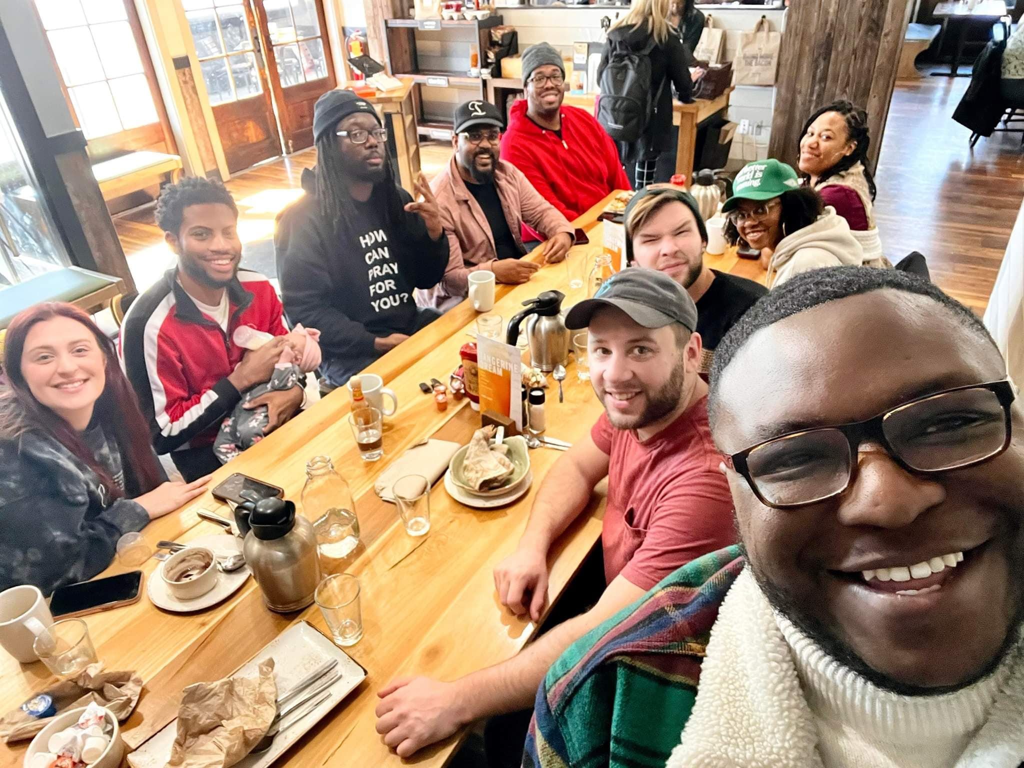 Church creatives connecting over a meal