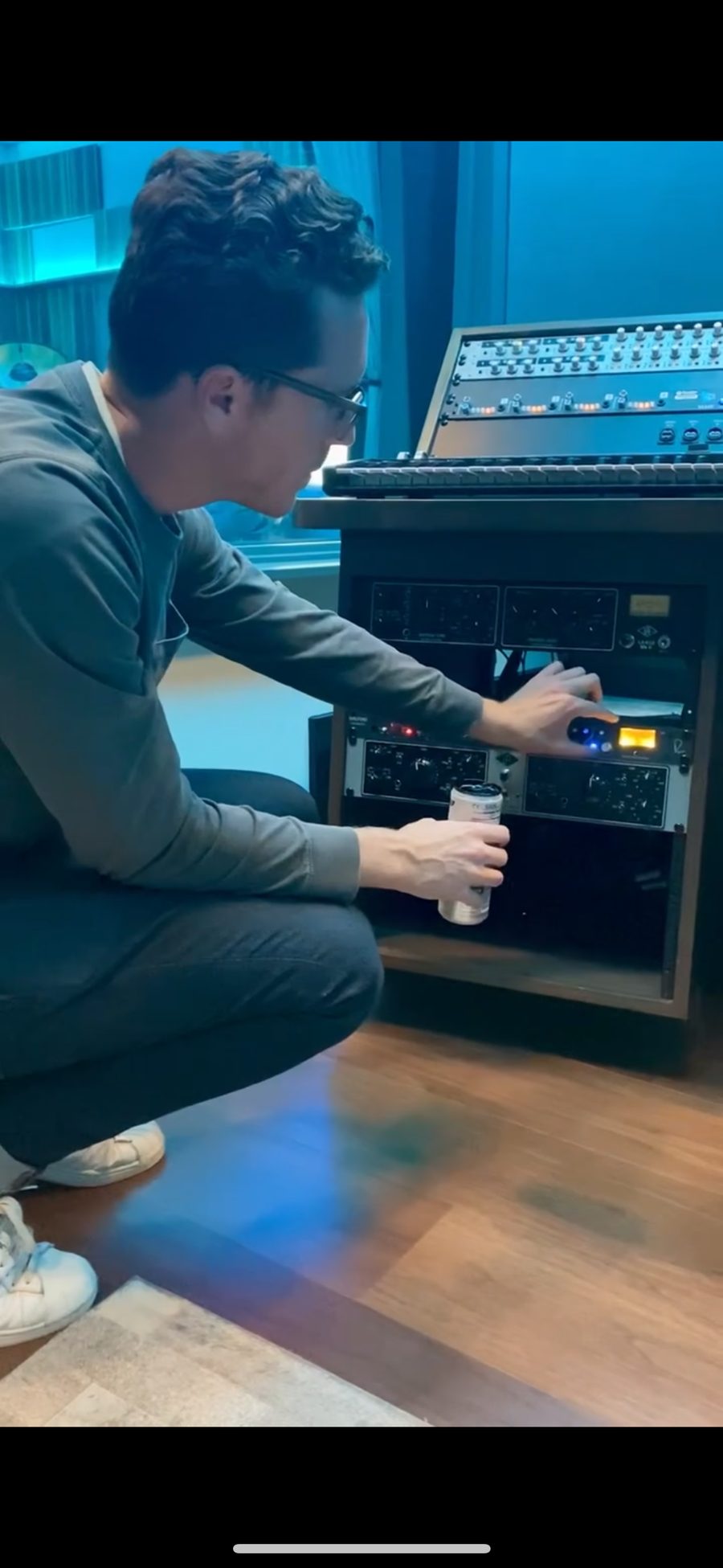 Logan Hill in the recording studio