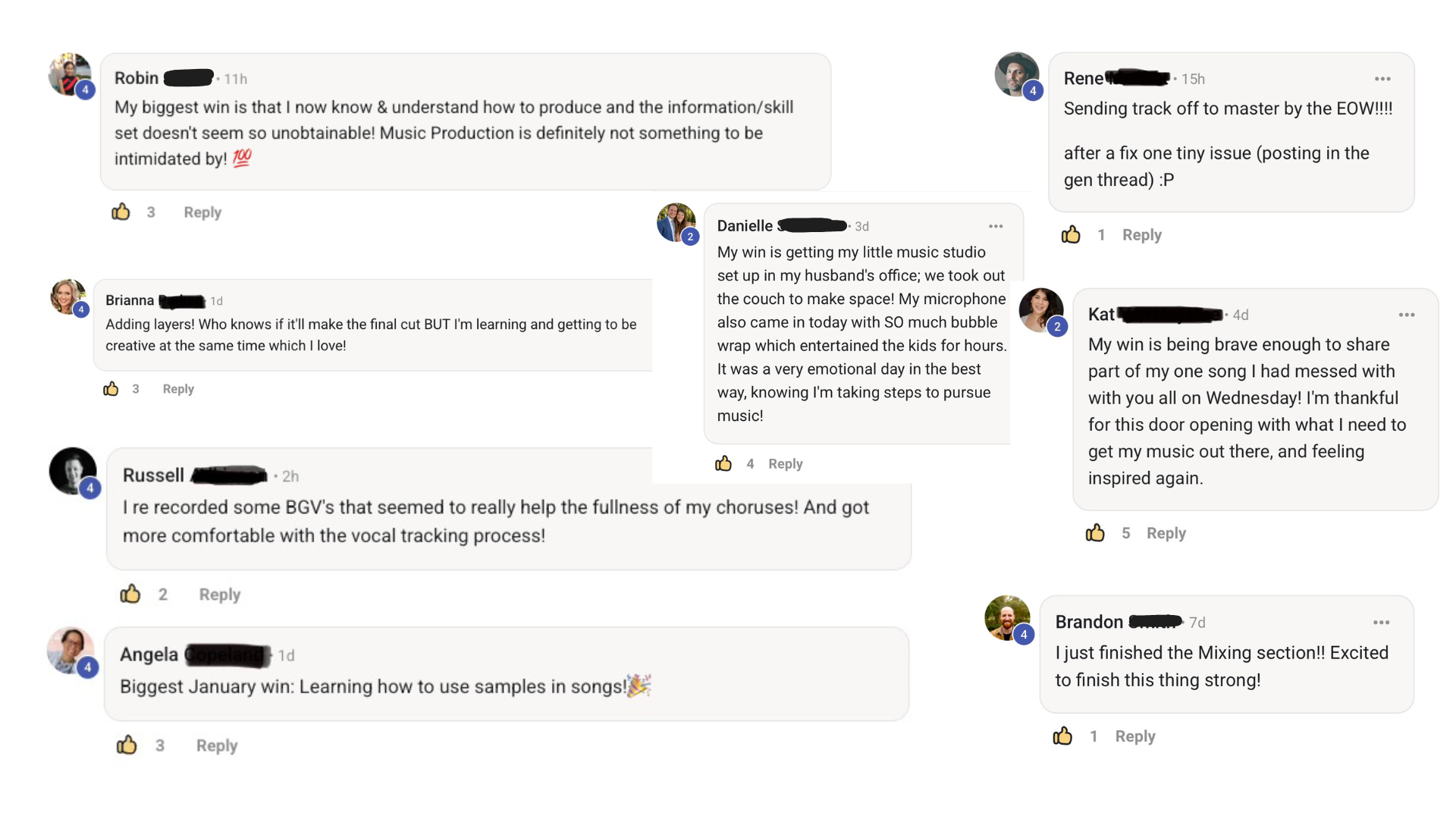 Student testimonials