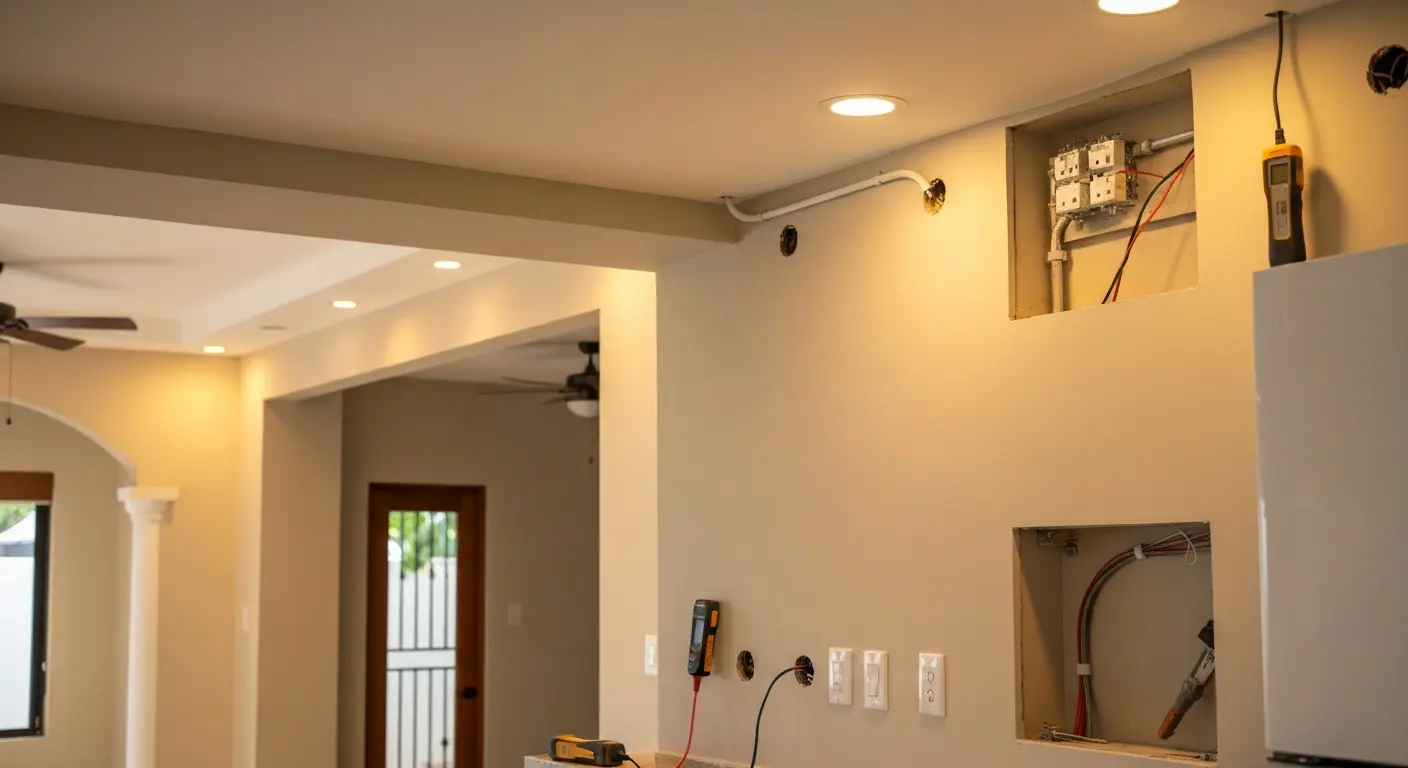 Outlet and lighting installation