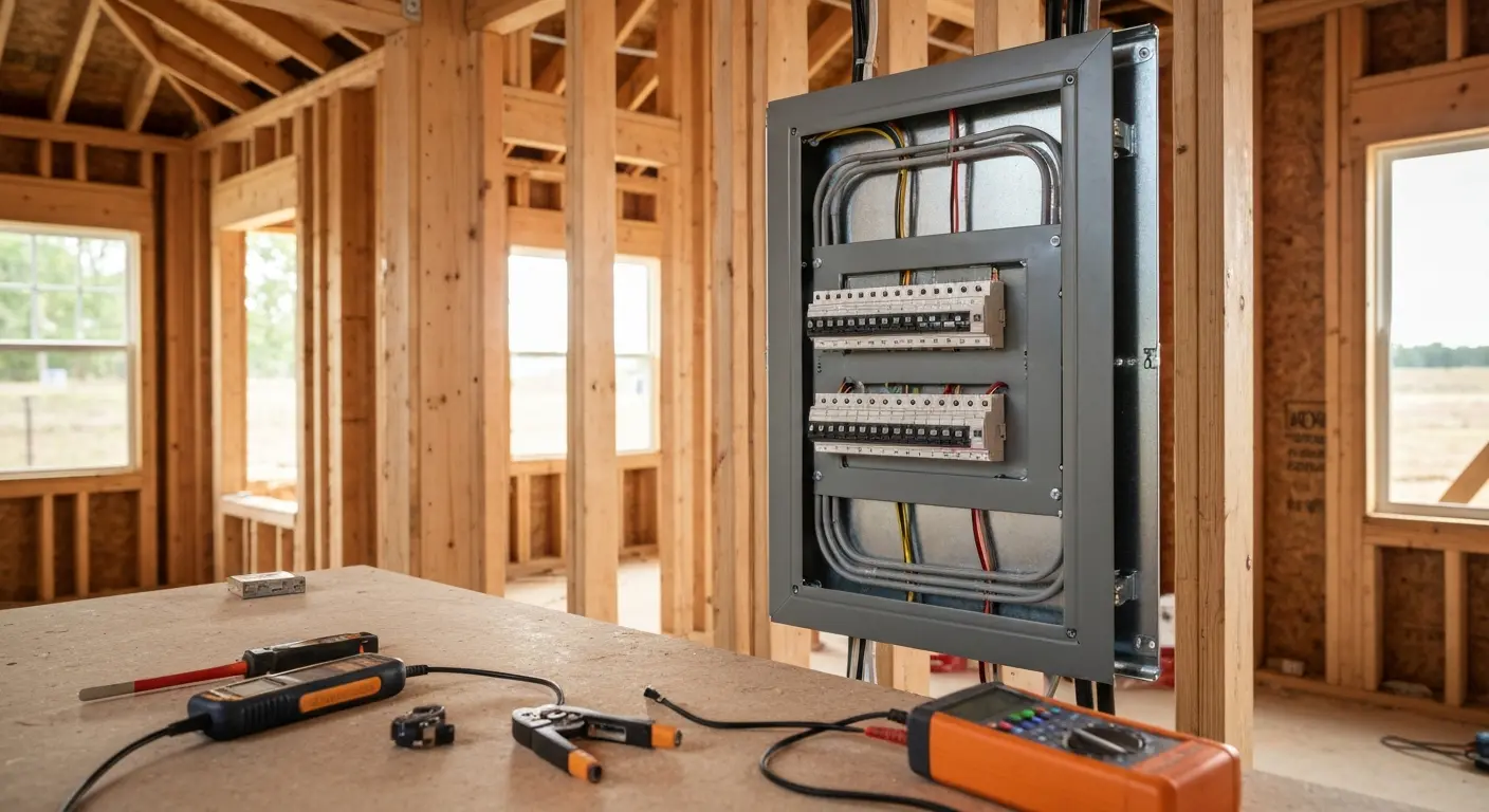 New construction electrical wiring installation