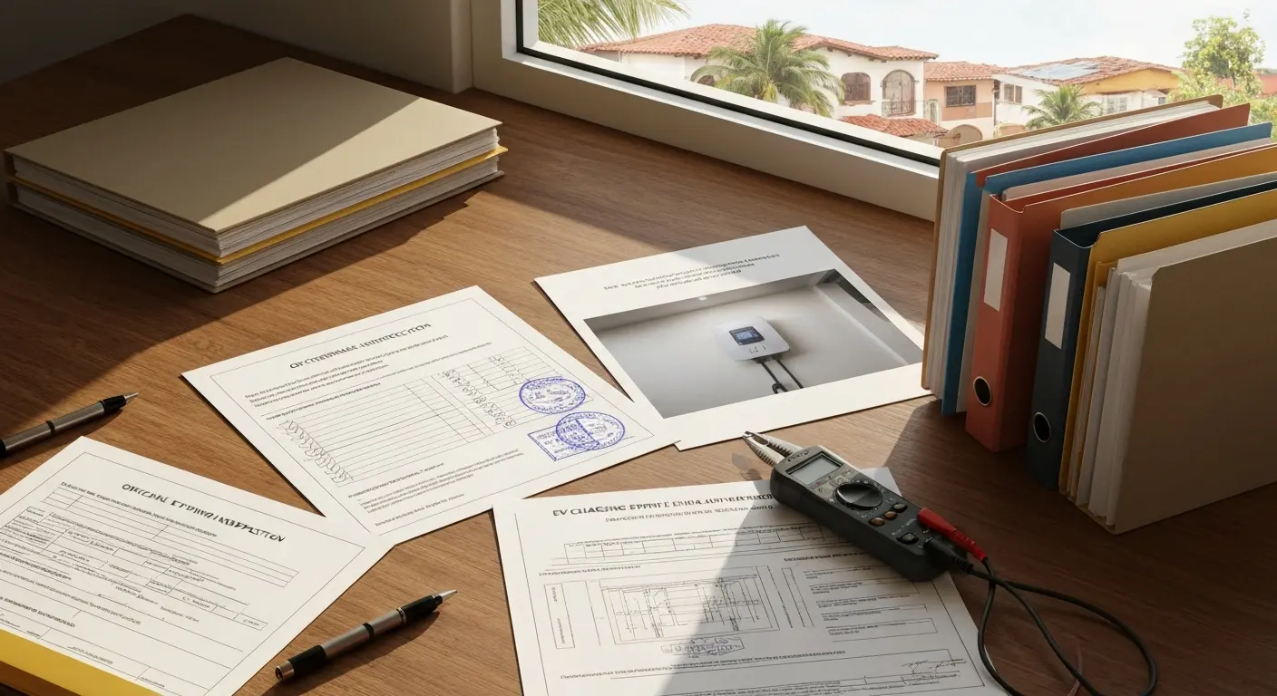 EV charging permit and inspection paperwork
