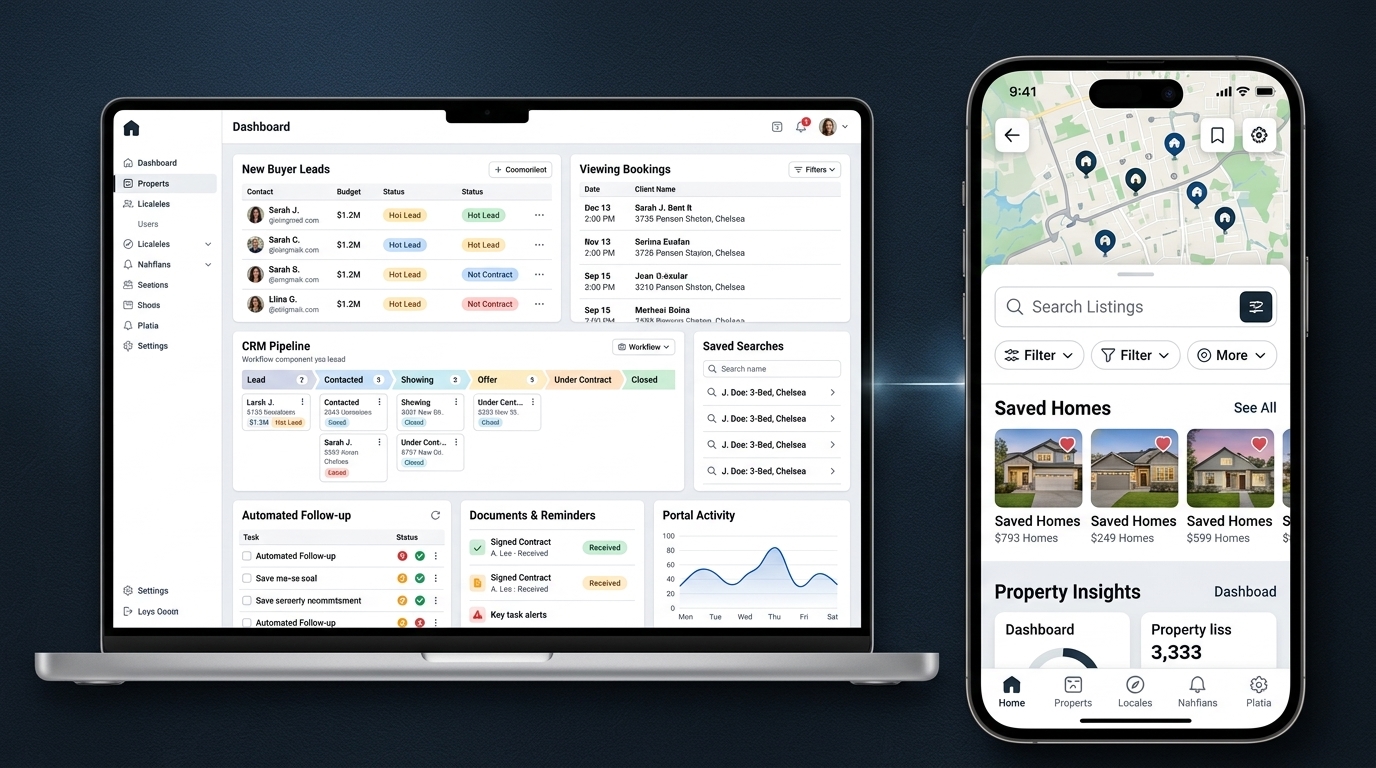 Property portal app with desktop backend and mobile frontend