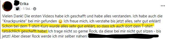 Rückmeldung einer Kursteilnehmerin: alles sehr gut erklärt