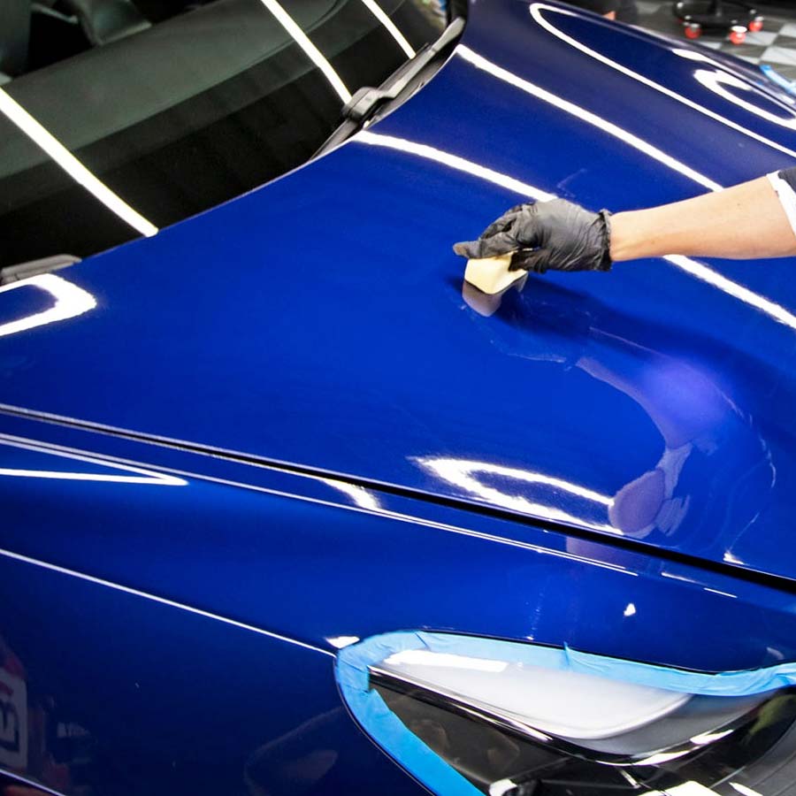 Illustration of ceramic coating application