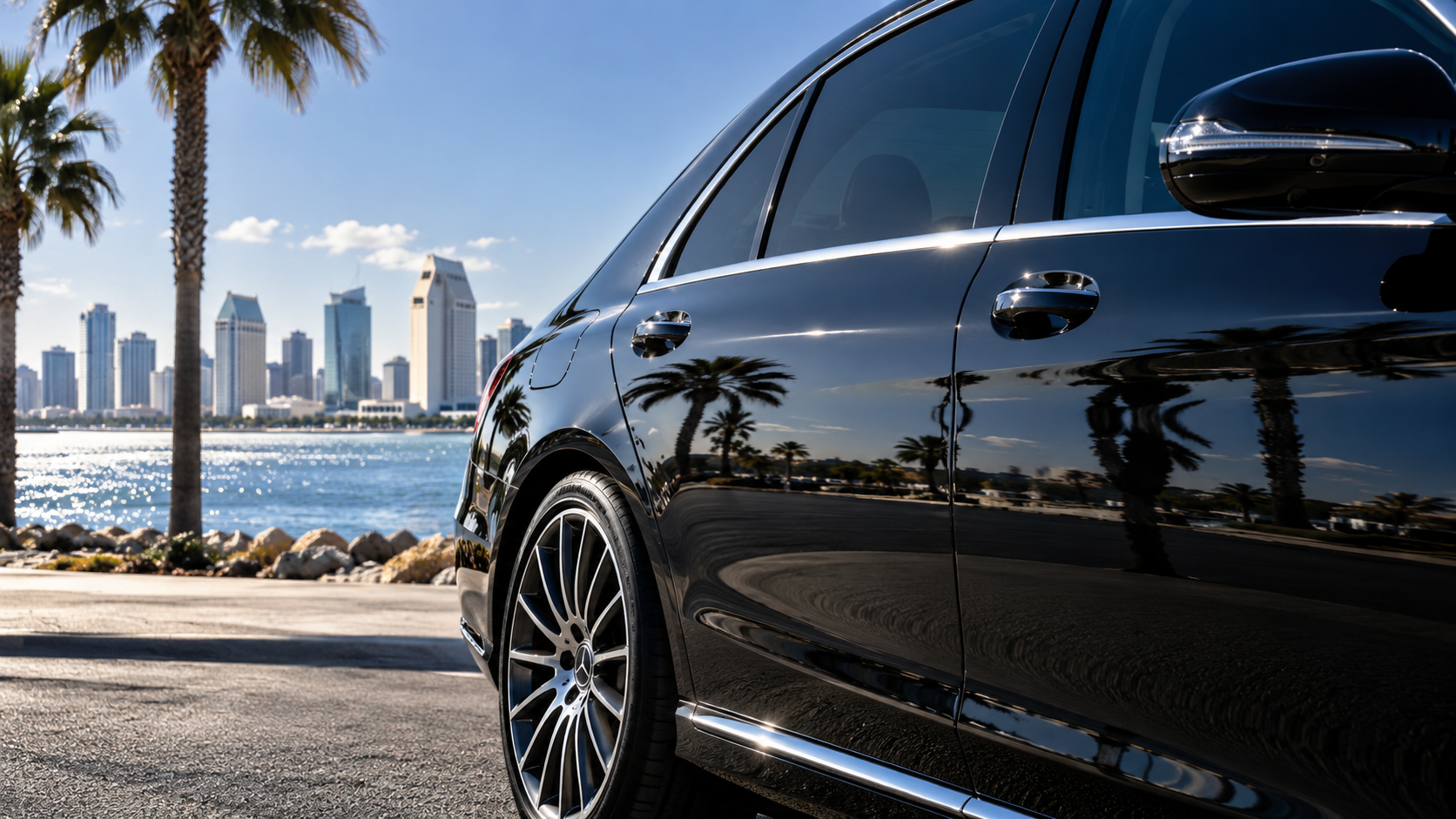 Luxury automotive scene in San Diego
