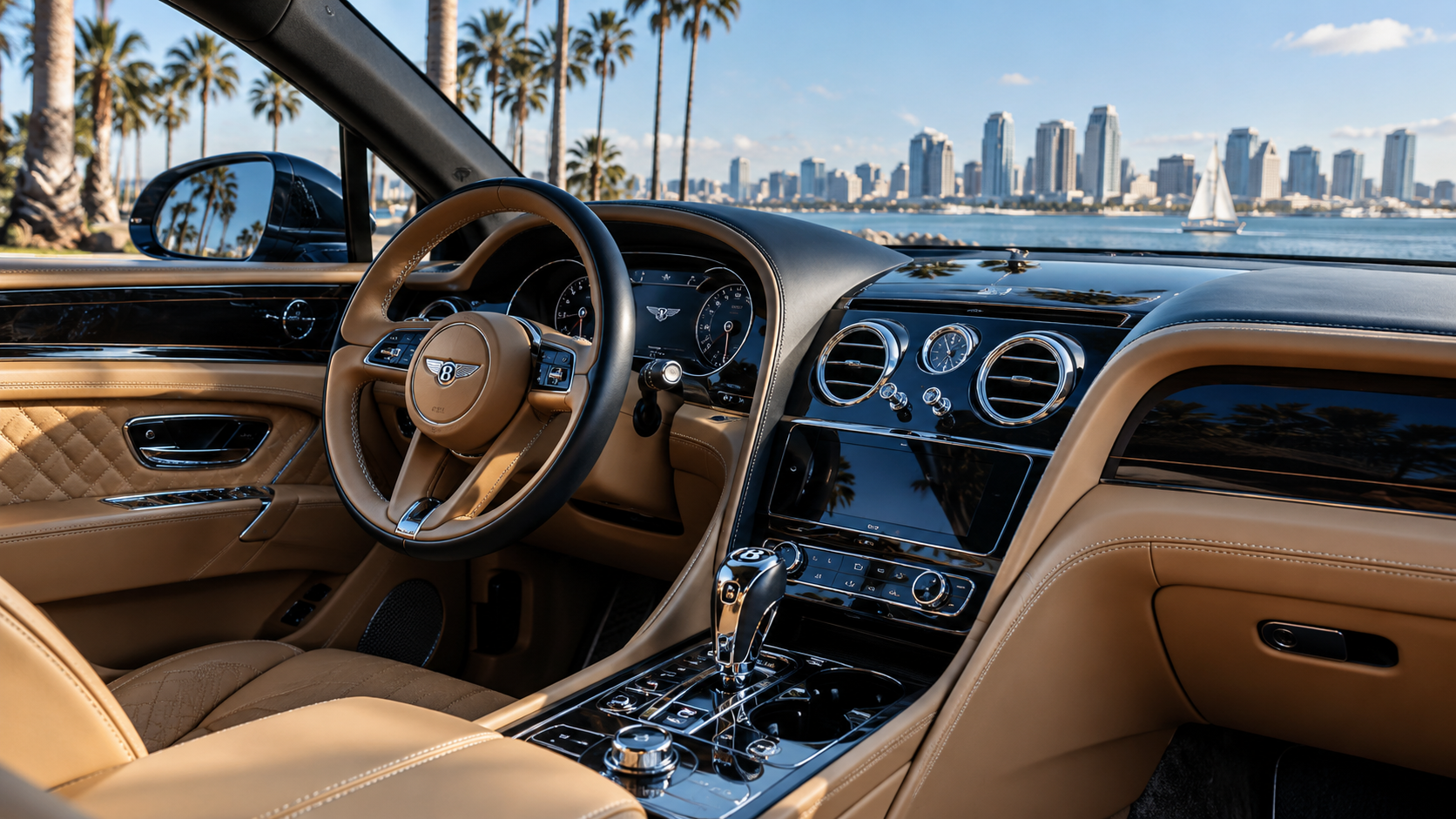 Luxury automotive scene in San Diego