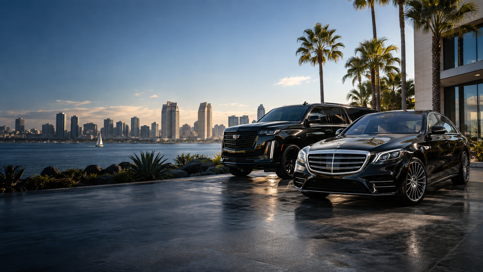 Luxury automotive scene in San Diego