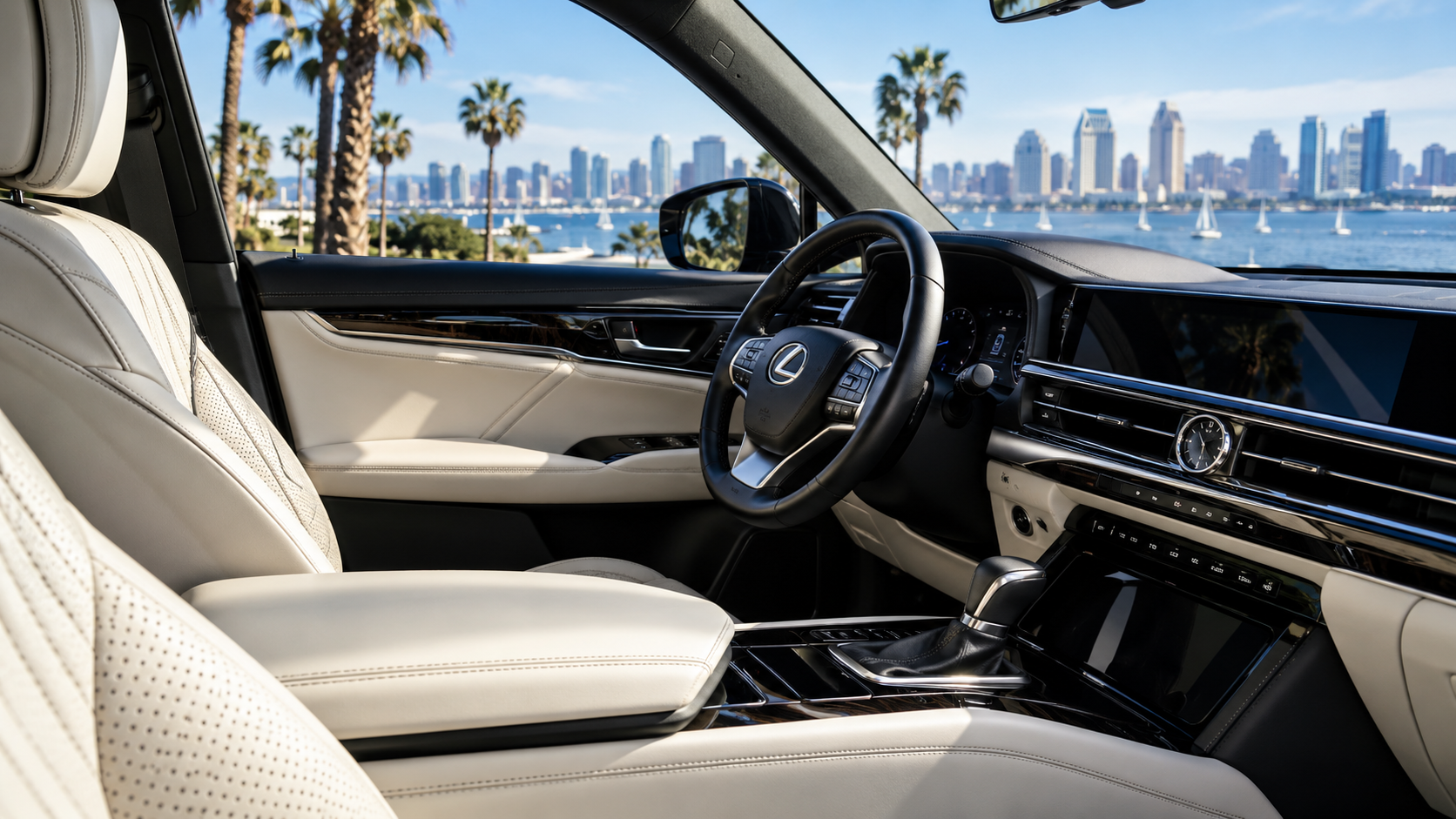 Luxury automotive scene in San Diego