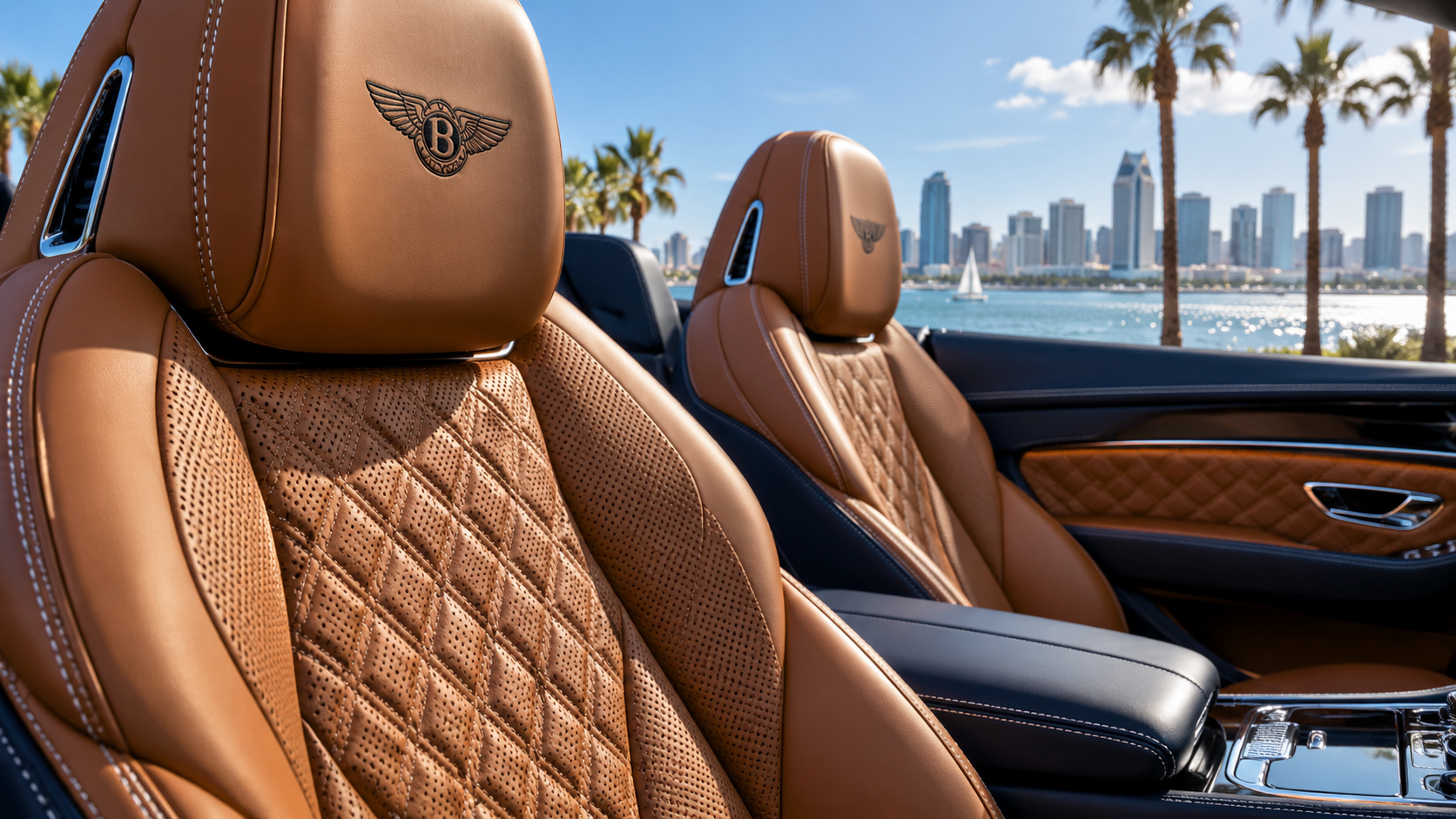Luxury automotive scene in San Diego