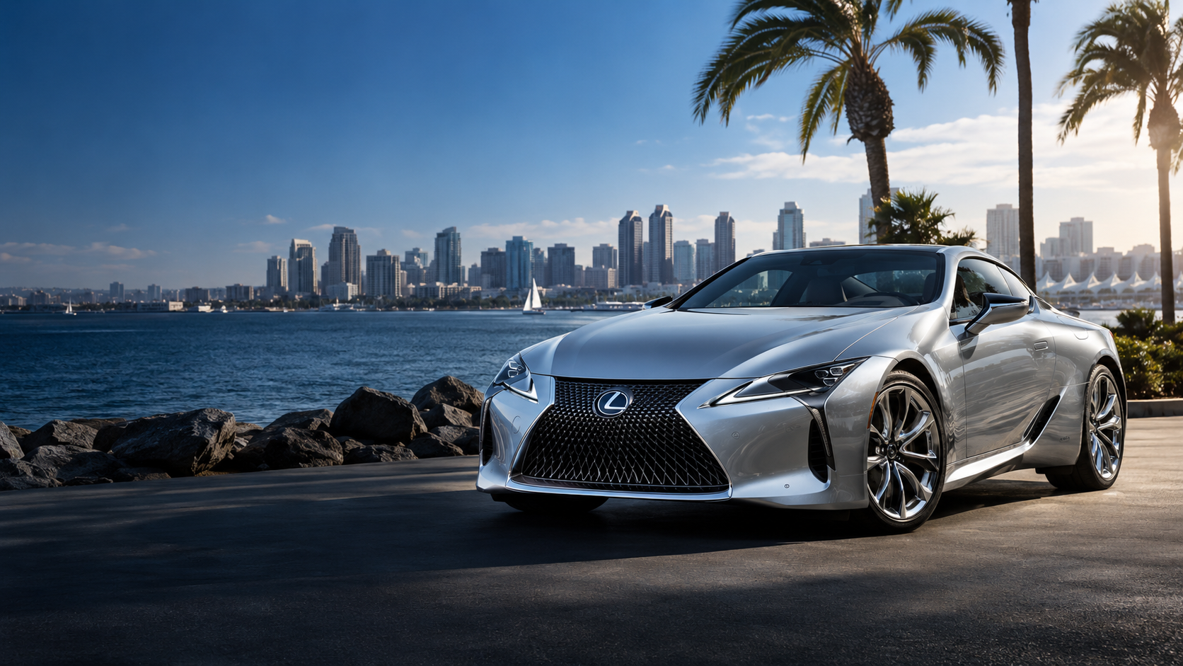 Luxury automotive scene in San Diego