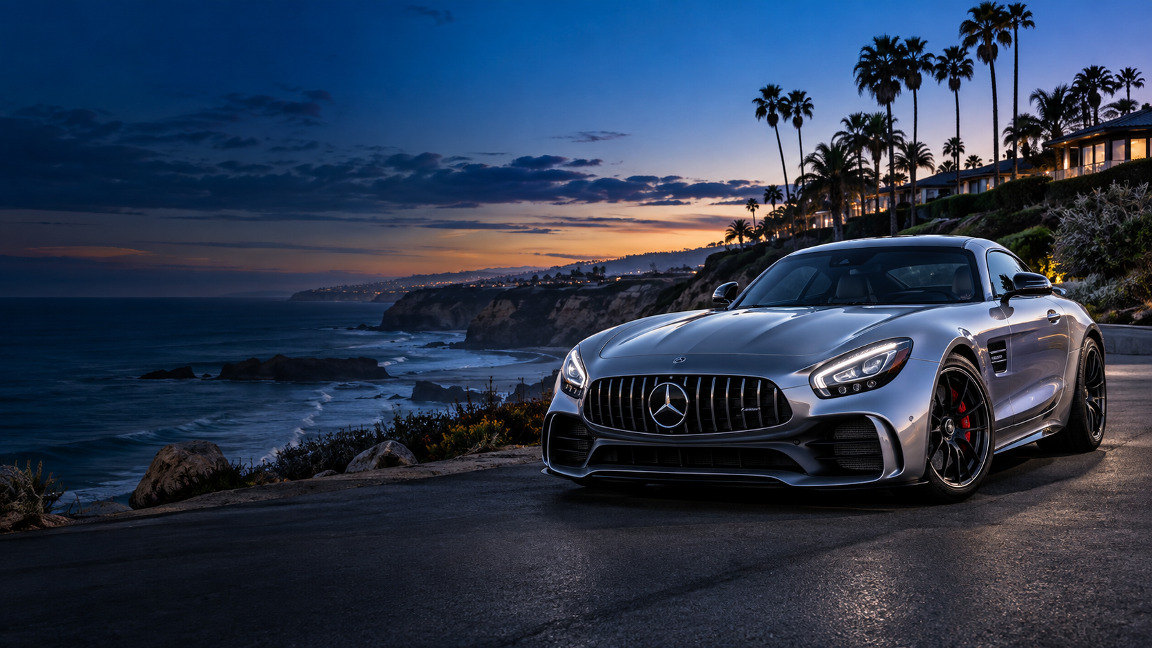 Luxury automotive scene in San Diego