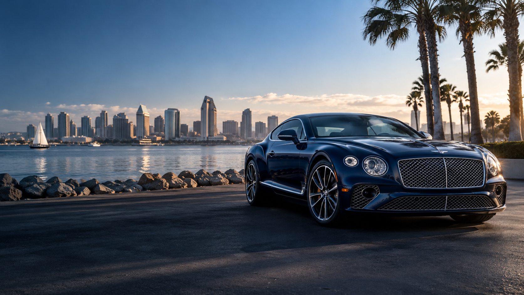 Luxury automotive scene in San Diego