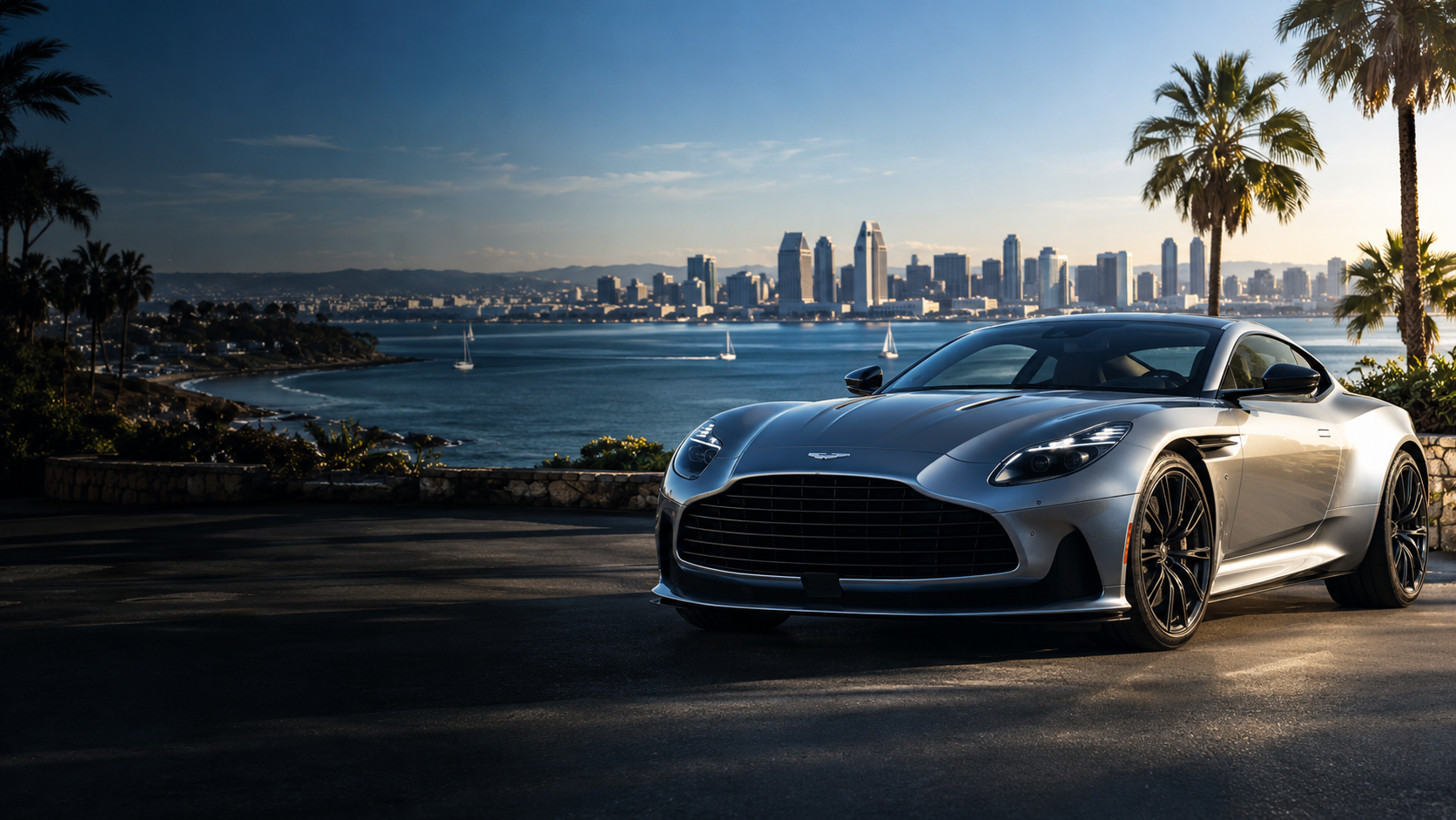 Luxury automotive scene in San Diego