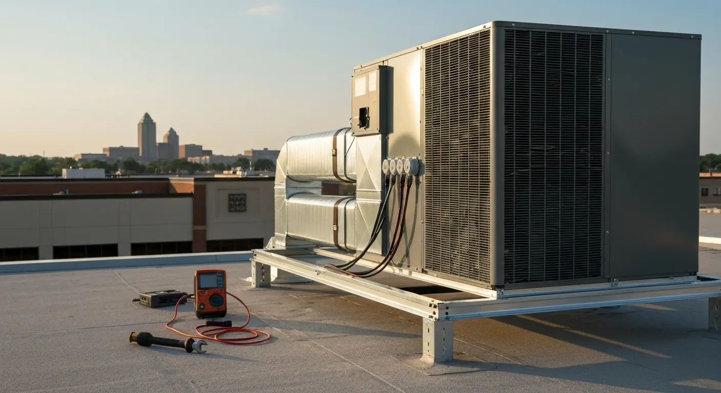 Commercial HVAC unit installation