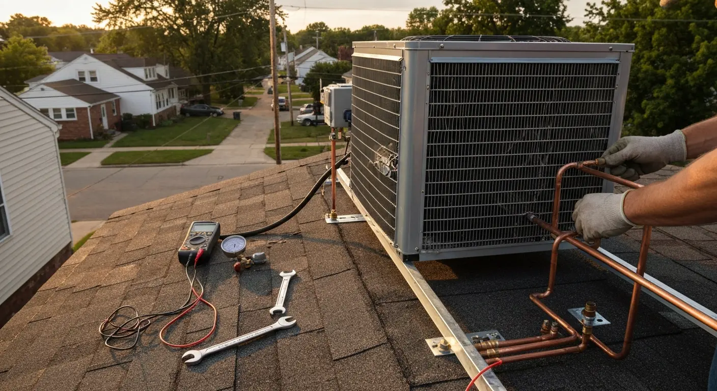 Emergency HVAC repair technician