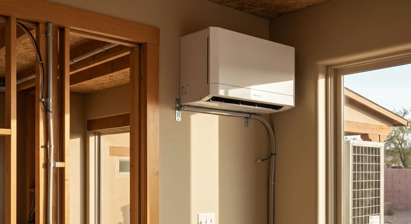 Mini-split ductless AC unit installation