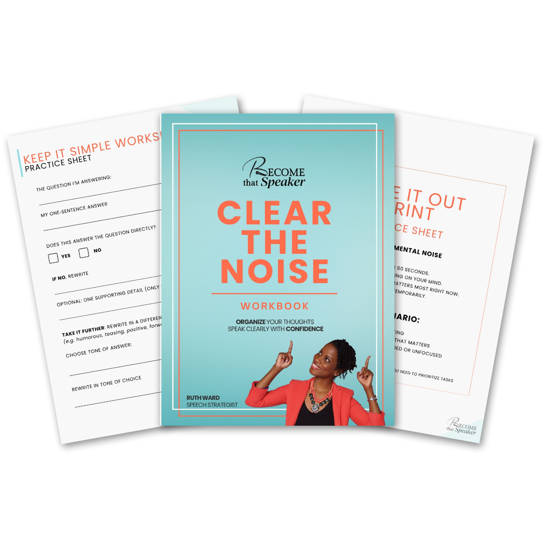Clear The Noise Workbook Cover featuring Ruth Ward as cover with workbook content