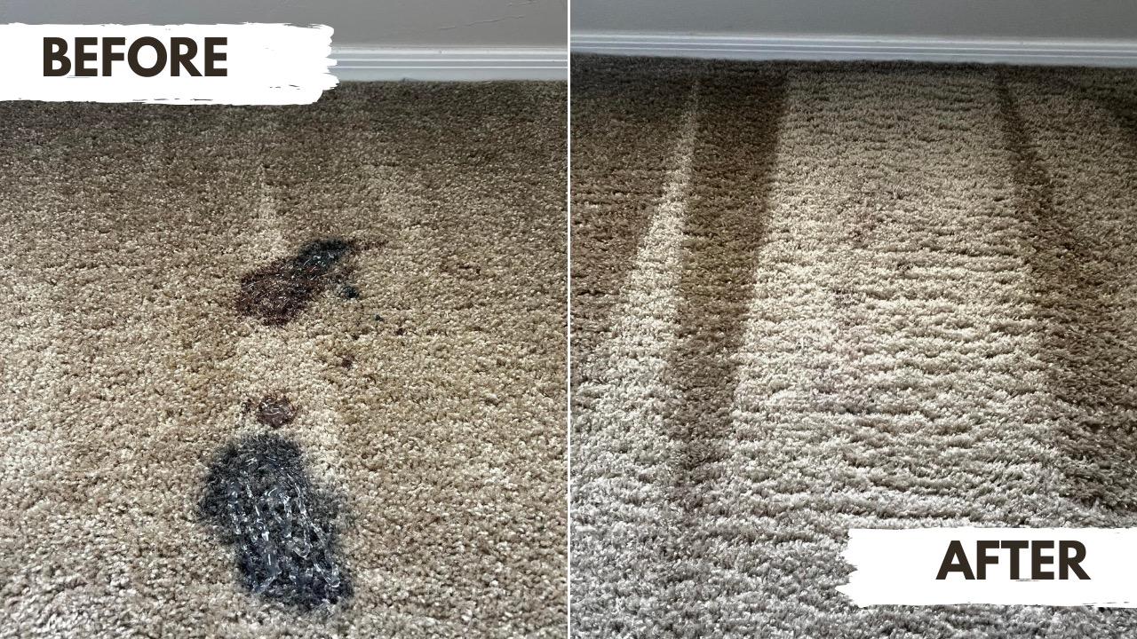 Before and after professional patio furniture cleaning by SteamWorx in Phoenix Metro Area, showing deep stain removal on a white outdoor lounge chair.