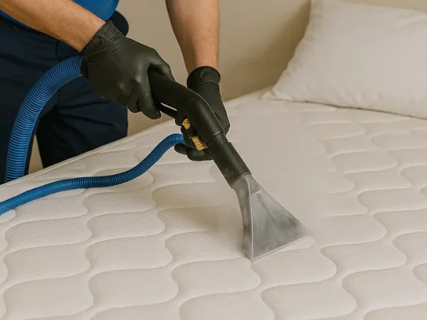 Steam mattress cleaning service removing dust mites and allergens from residential mattress in Phoenix AZ