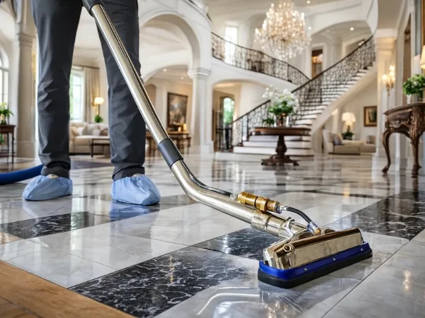 Professional tile and grout deep cleaning services by SteamWorx in the Phoenix Metro Area, restoring shine to kitchen flooring.