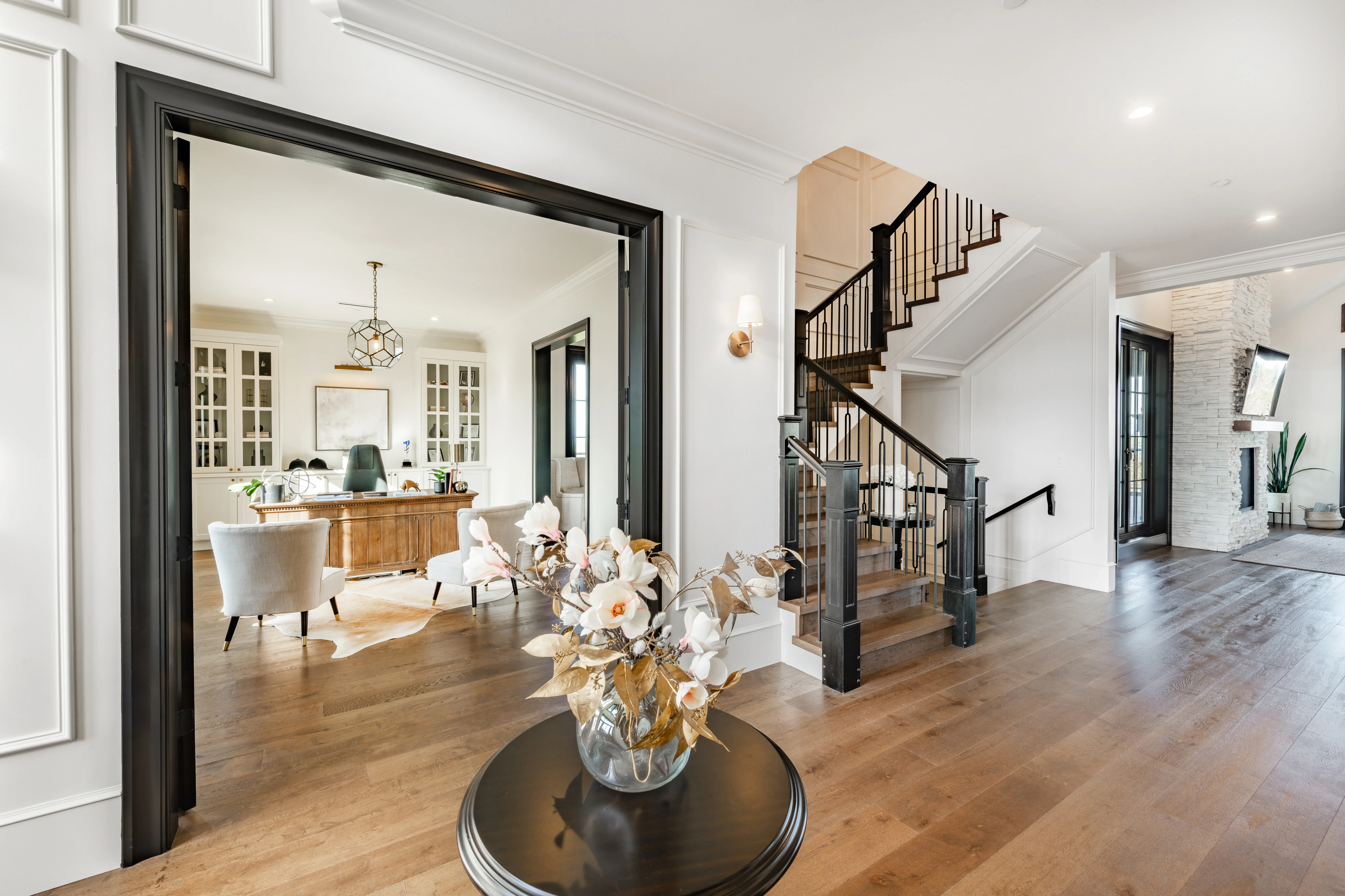 Modern bedroom with mattress on metal bed frame and carpet flooring ready for professional steam cleaning service