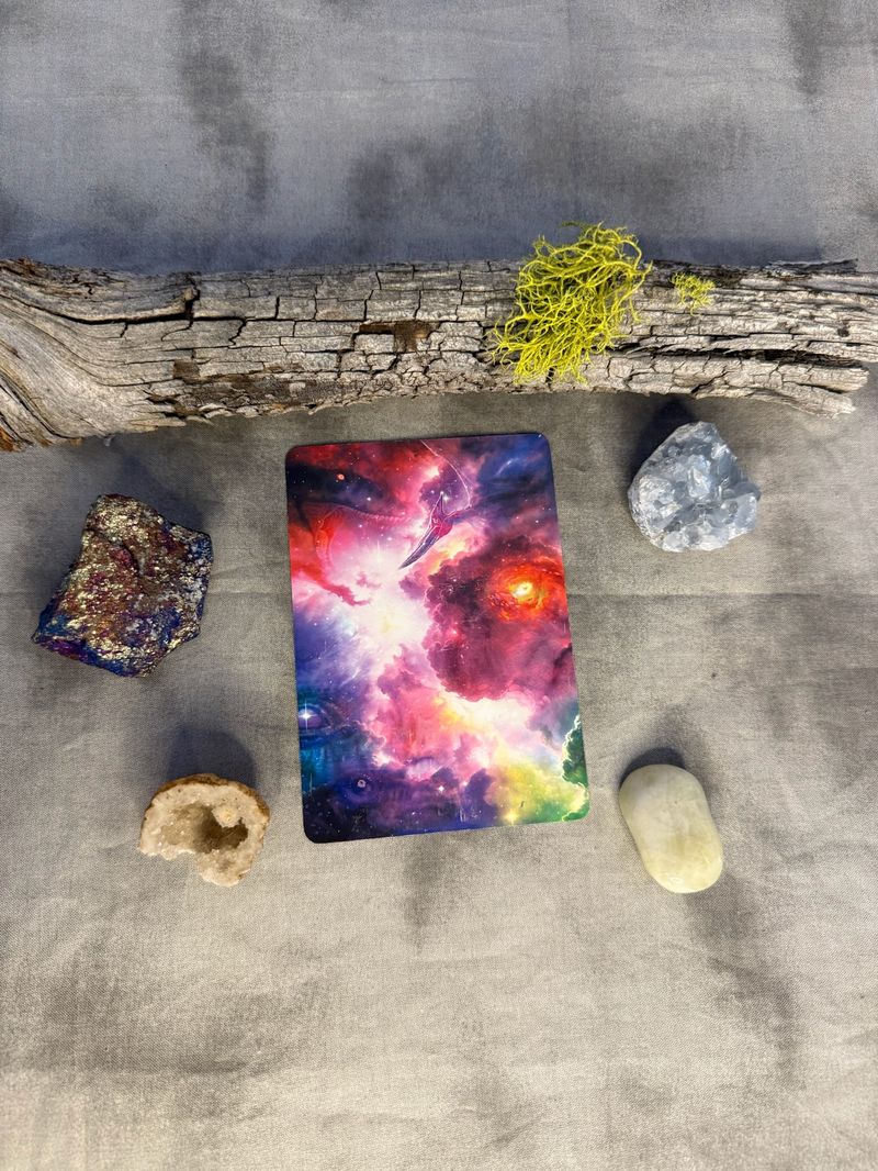 Card back with crystals