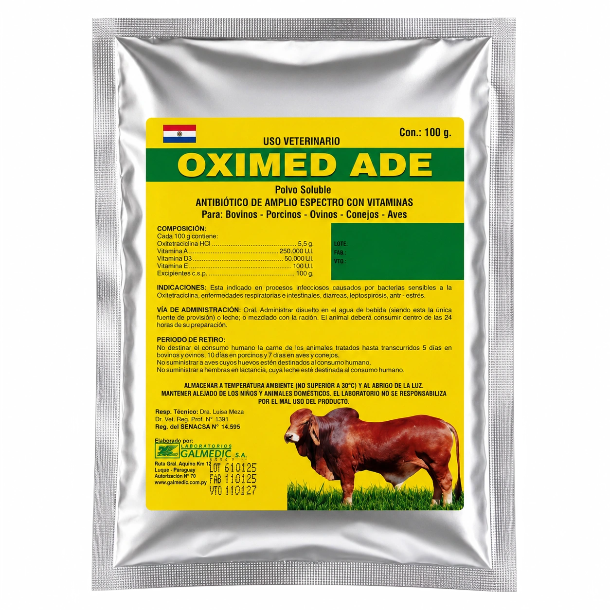 Oximed ADE Antibiotico Polvo Soluble x 100g