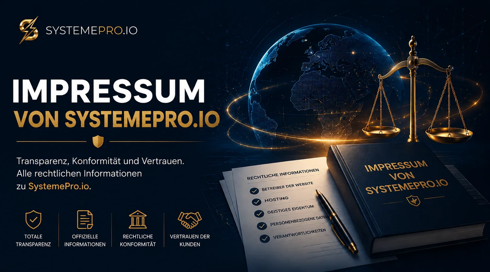 Impressum SystemePro.io – Transparenz, Compliance, digitale Infrastruktur und Schweizer Recht