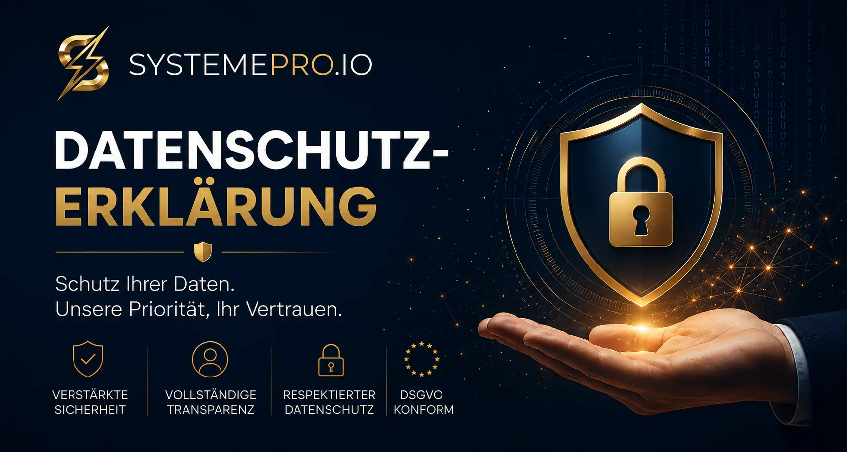 Datenschutzerklärung SystemePro.io – Datenschutz, CRM, Automatisierungen und künstliche Intelligenz