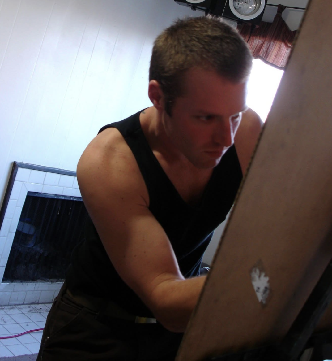 Tyler creating a painting