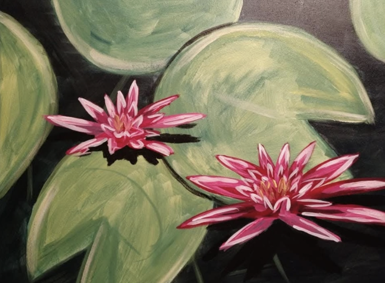 Lilly Pads in Bloom painting