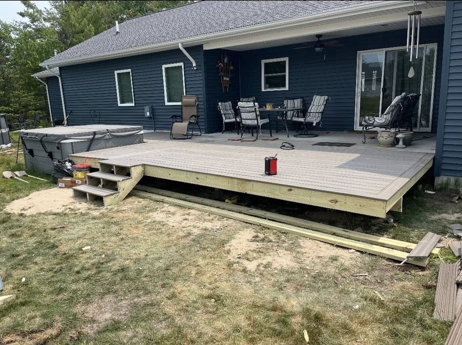 Wooden deck on a home