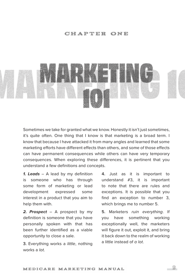 The Medicare Marketing Manual: Marketing 101