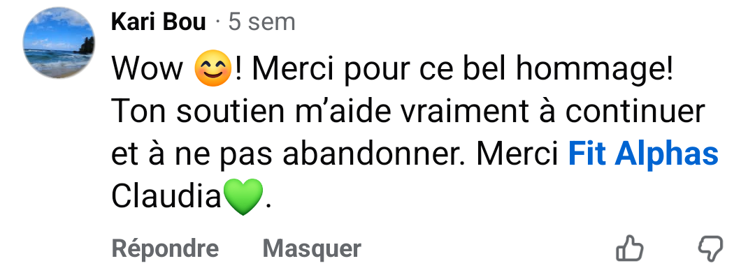 Témoignage cliente Fit Alphas