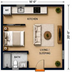 The Flex Studio Floor Plan