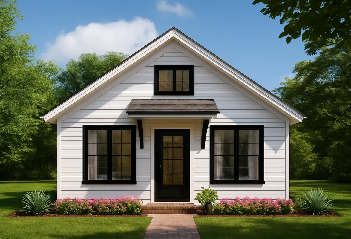 Timeless cottage style studio ADU with open layout Danburry 468 model