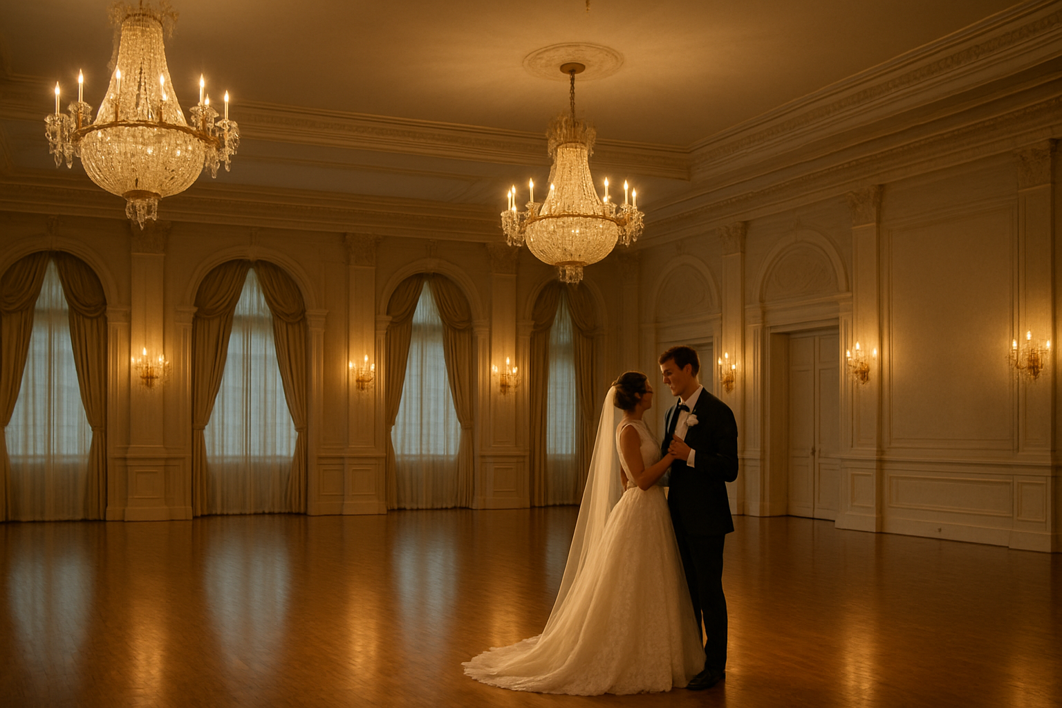 Ross Pearce teaching two students during a private ballroom dance lesson at The Phoenix Ballroom Academy.