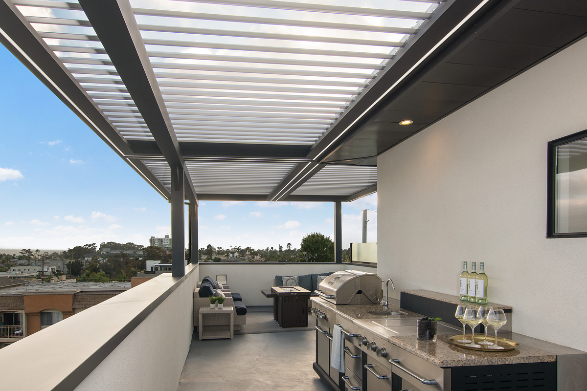 Velaro adjustable-louver pergola install — Mr. Patio Cover, Southern California